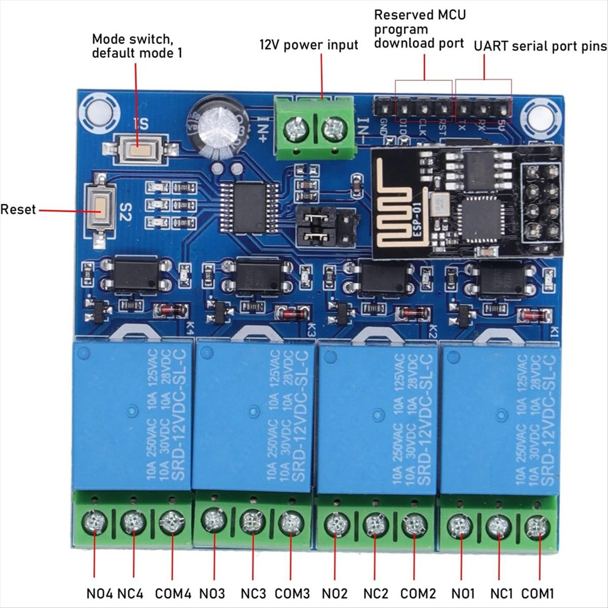 Суперраспродажа: 4-канальный б – обзор и цена Esp8266 Relay Module
